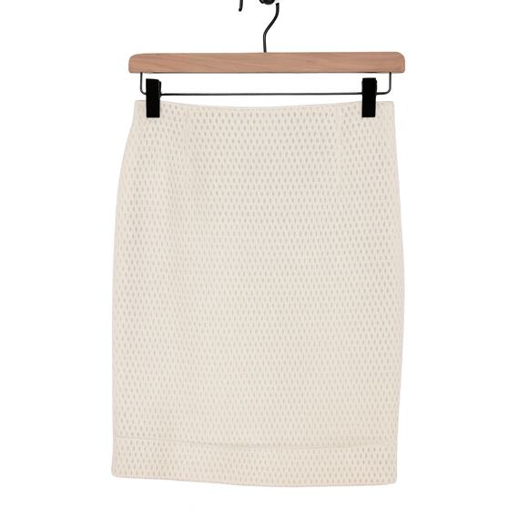 Tibi New York Women's Eyelet Cream Textured Pencil Skirt Size 4 - Picture 1 of 3